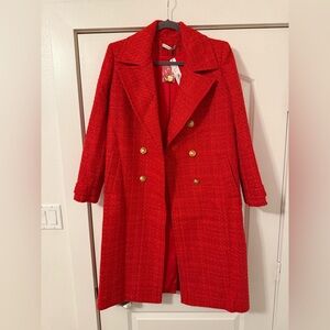 Alice + Olivia Vibrant Red Trench Coat